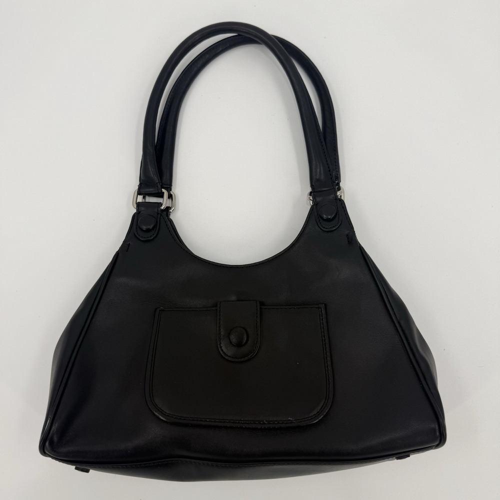 Ann Taylor LOFT Black Shoulder Bag Structured Satchel Handbag Purse Classic